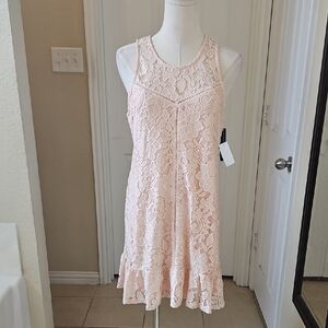 Speechless Lace Mini Dress Sleeveless Pink Floral Size Medium NWT